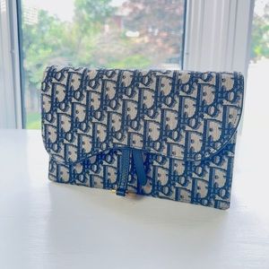 Dior Saddle Pouch Blue Oblique Jacquard